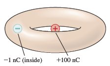 Charges inside a toroidal surface