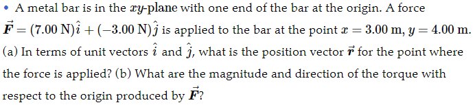 Torque vector formula