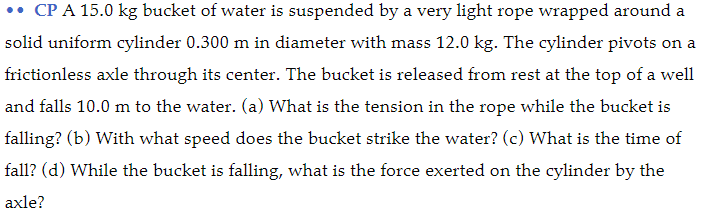 Falling bucket and cylinder system