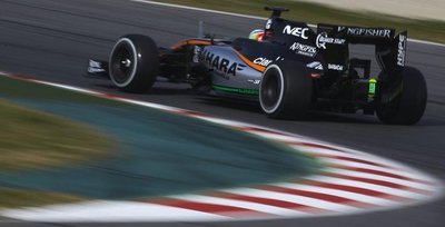 Race car in a turn, centripetal force