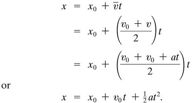 Equations for velocity and position under constant acceleration