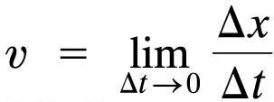 Equation for instantaneous velocity