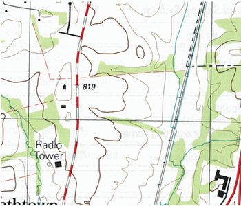 Equipotential lines on a map (geo-equipotential)