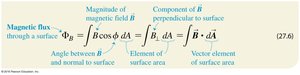 Equation for total magnetic flux through a surface