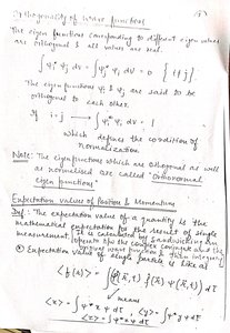 Orthogonality and normalization of eigenfunctions