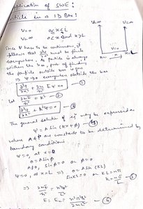 Application of Schrödinger equation: particle in a 1D box