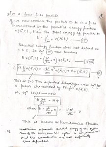 Schrödinger equation for a force-field particle