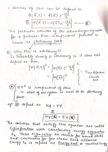 Stationary state solution of Schrödinger equation