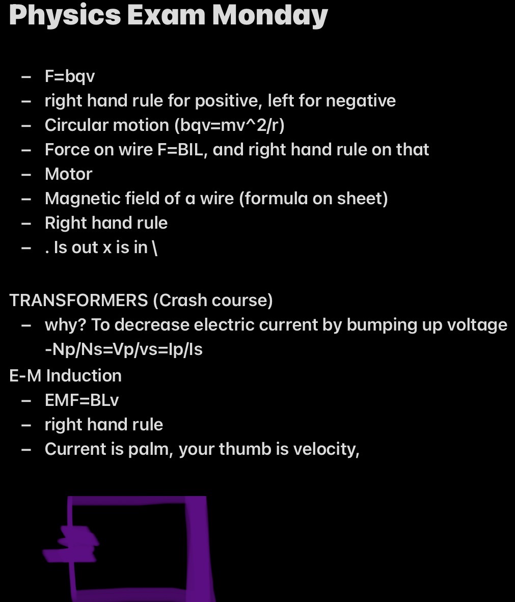 Right hand rule for electromagnetic induction