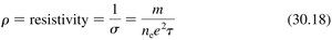 Conductivity and resistivity equations