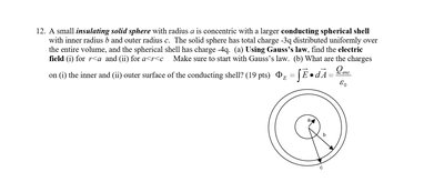 Concentric spheres with charge distribution
