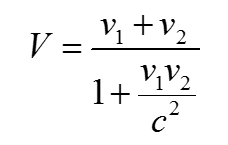 Relativistic velocity addition formula