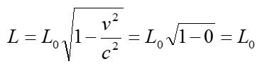 Relativistic length at low speed