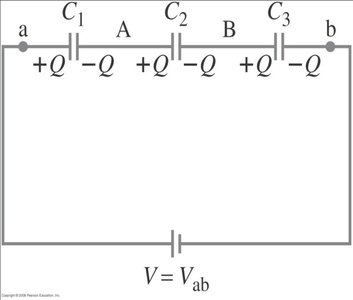 Capacitors in series circuit