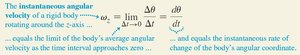 Instantaneous angular velocity formula