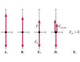 Free-body diagrams for elevator motion
