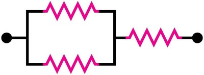 Three resistors in a mixed series-parallel arrangement