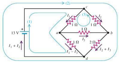 Bridge circuit with multiple resistors and loops