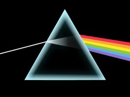 Prism dispersing white light into a spectrum