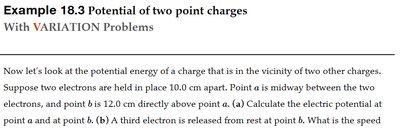 Potential energy of two point charges