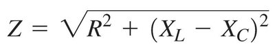 Equation for impedance in an L-R-C circuit