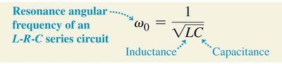 Equation for resonance angular frequency