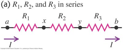 Three resistors in series