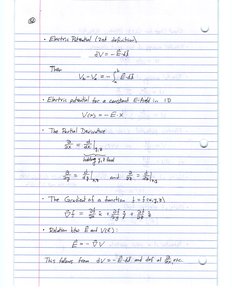 Electric potential gradient and field equations