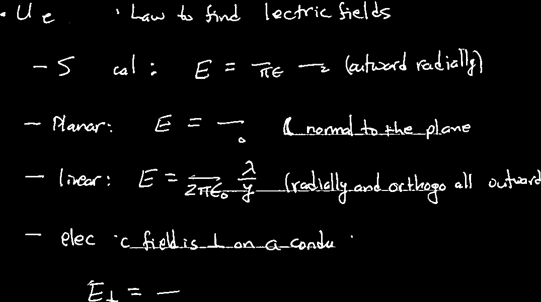 Gauss's Law applications for different symmetries