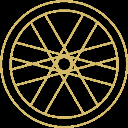 Diagram of a rotating wheel illustrating circular paths of points