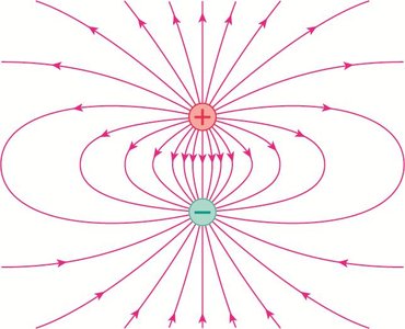 Electric field lines of a dipole