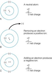 Net charge changes with electron removal or addition