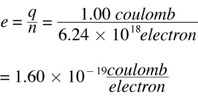 Calculation of electron charge in coulombs