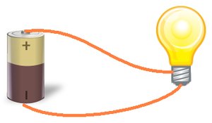 Diagram showing electric current flow