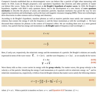 De Broglie relations and explanation