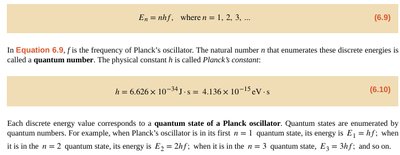 Planck's oscillator energy levels and Planck's constant