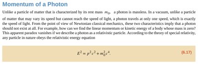 Momentum of a photon explanation