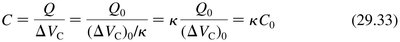 Dielectric effect on capacitance
