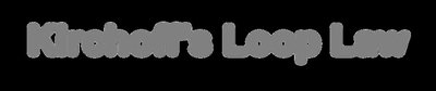 Kirchhoff's Loop Law