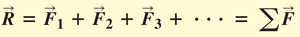 Equation for vector sum of forces