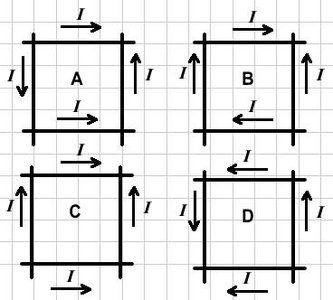 Four wire configurations with current directions