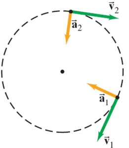 Acceleration vectors in circular motion