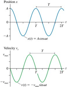 Position and velocity equations for SHM