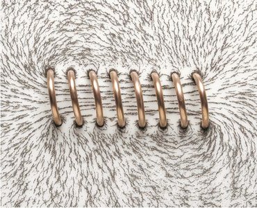 Iron filings showing the field of a solenoid