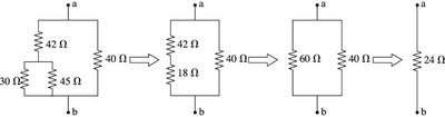 Stepwise reduction of resistor network