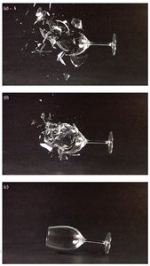 Irreversible process: breaking glass