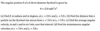 Example problem: angular position of a flywheel