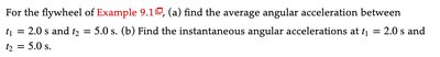 Example problem: angular acceleration of a flywheel