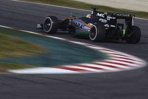Race car turning, illustrating centripetal force