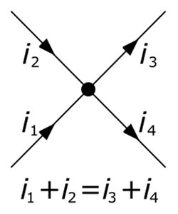 Circuit with three resistors, battery, and branches